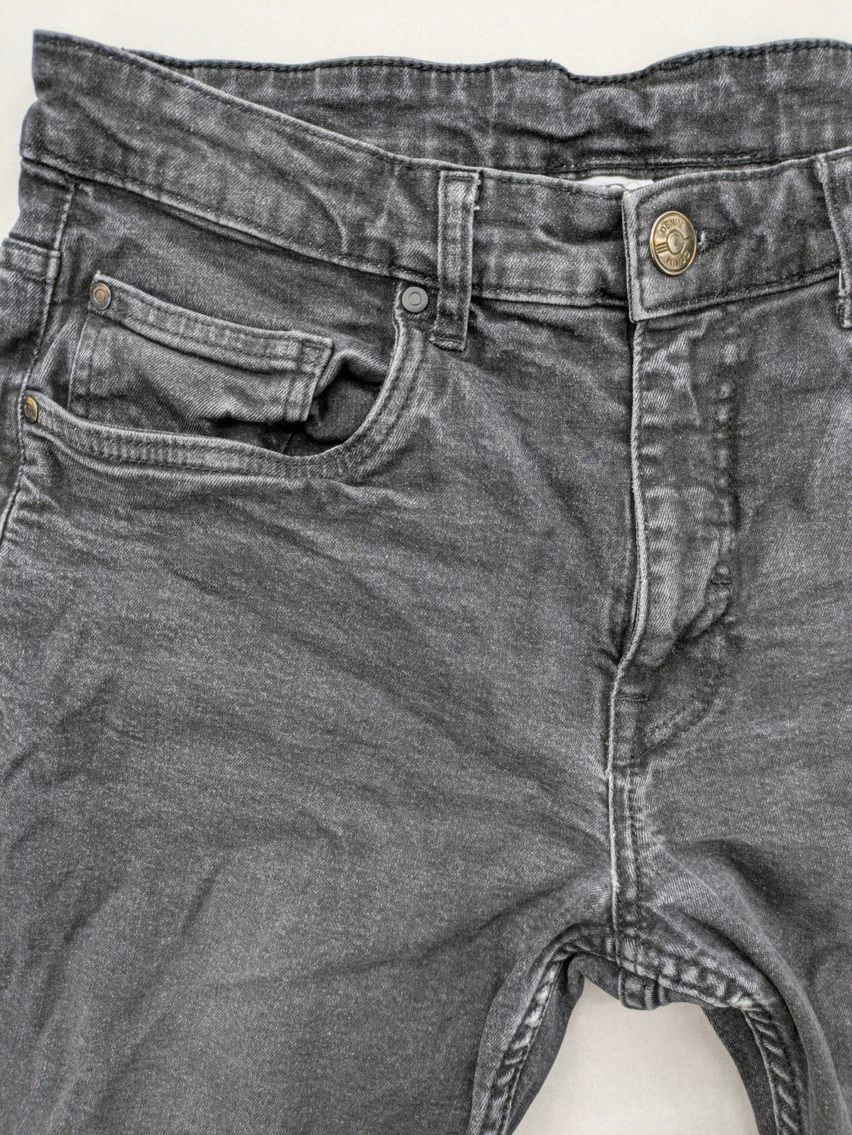 up2 fashion grey slim fit jeans distressed ripped knees cotton blend