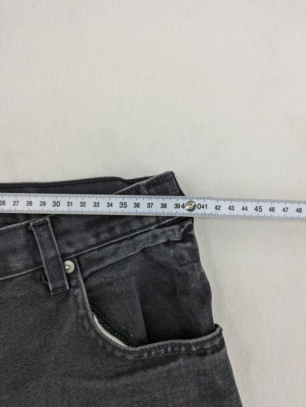 Ninety straight jeans faded black denim five-pocket design 100% cotton vintage style