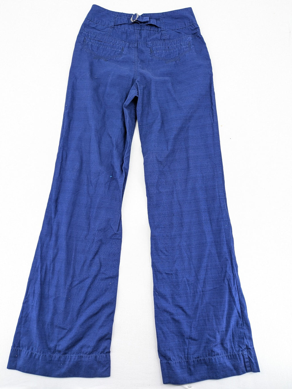 Long Tall Sally blue wide leg pants 100% cotton two-button closure