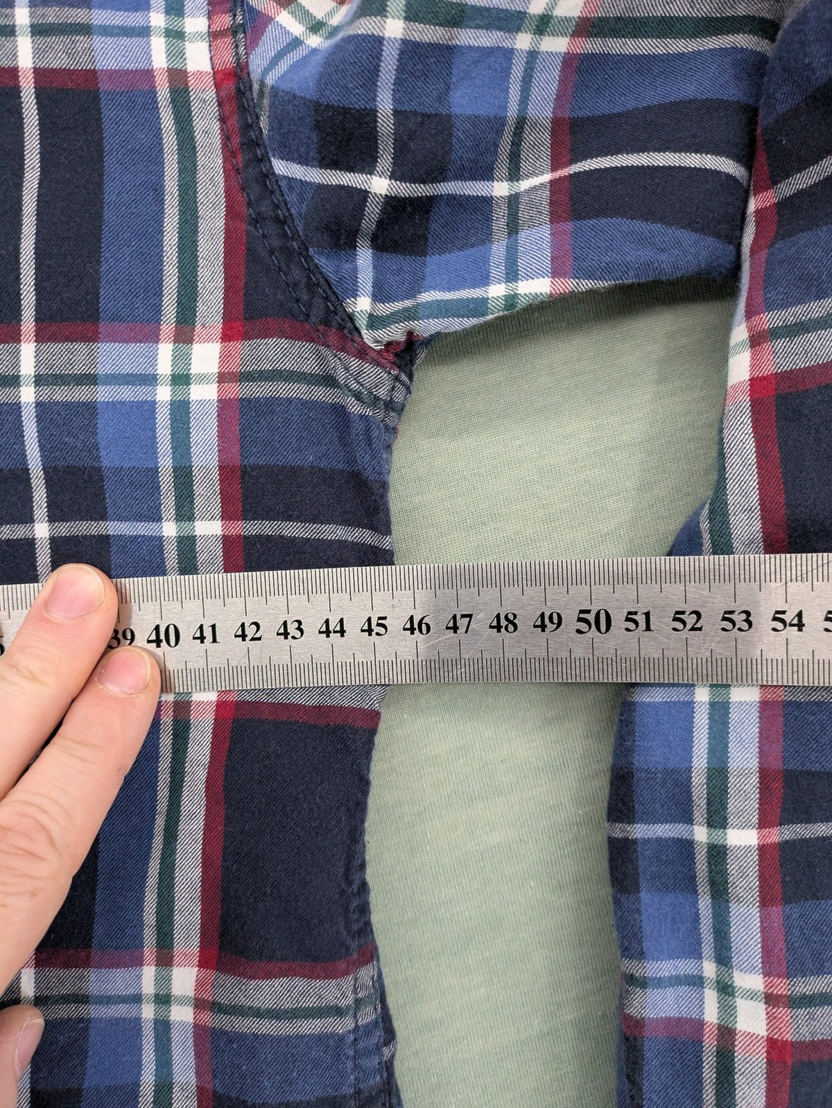 Tommy Hilfiger long-sleeve shirt multi-colored check pattern with embroidered logo tag.