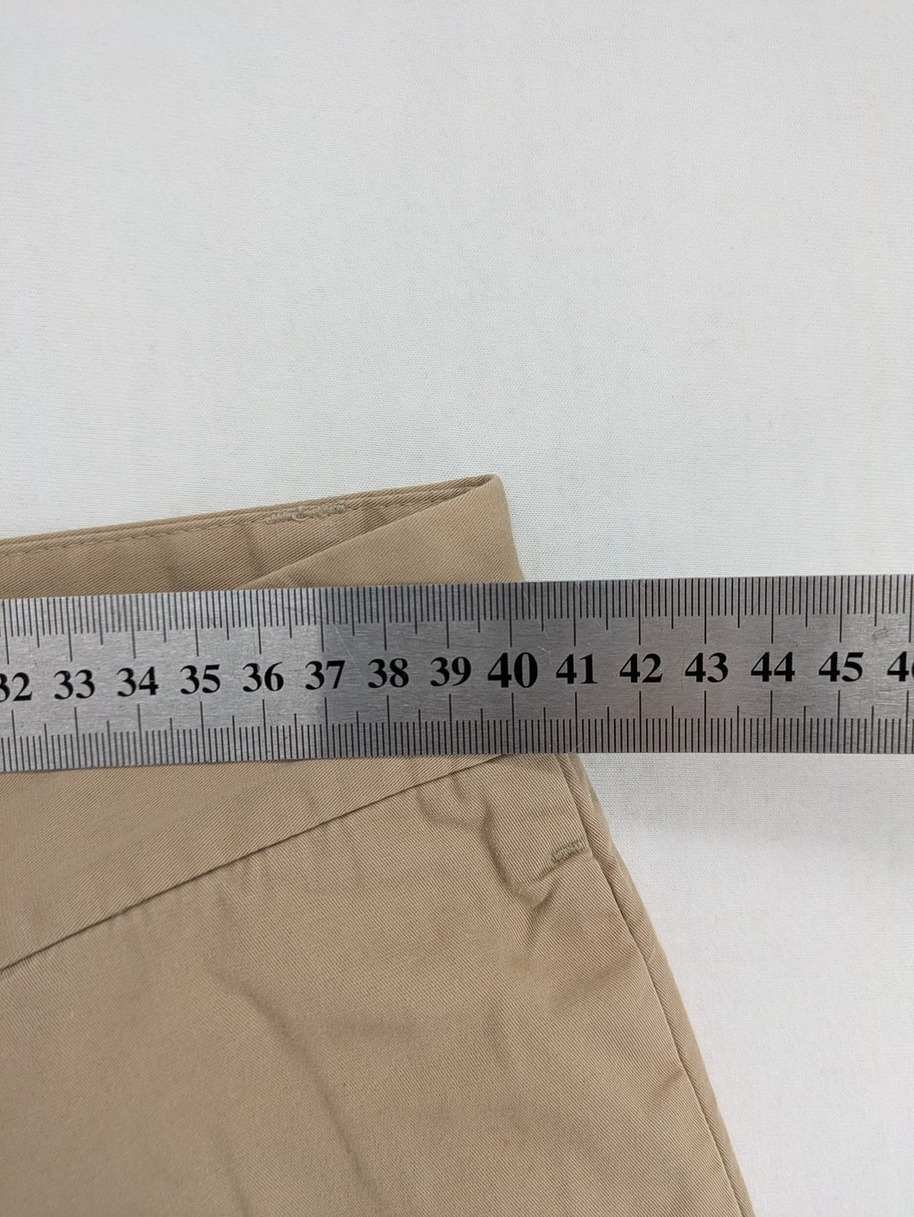 COS beige chino pants flat front straight cut cotton-lyocell blend