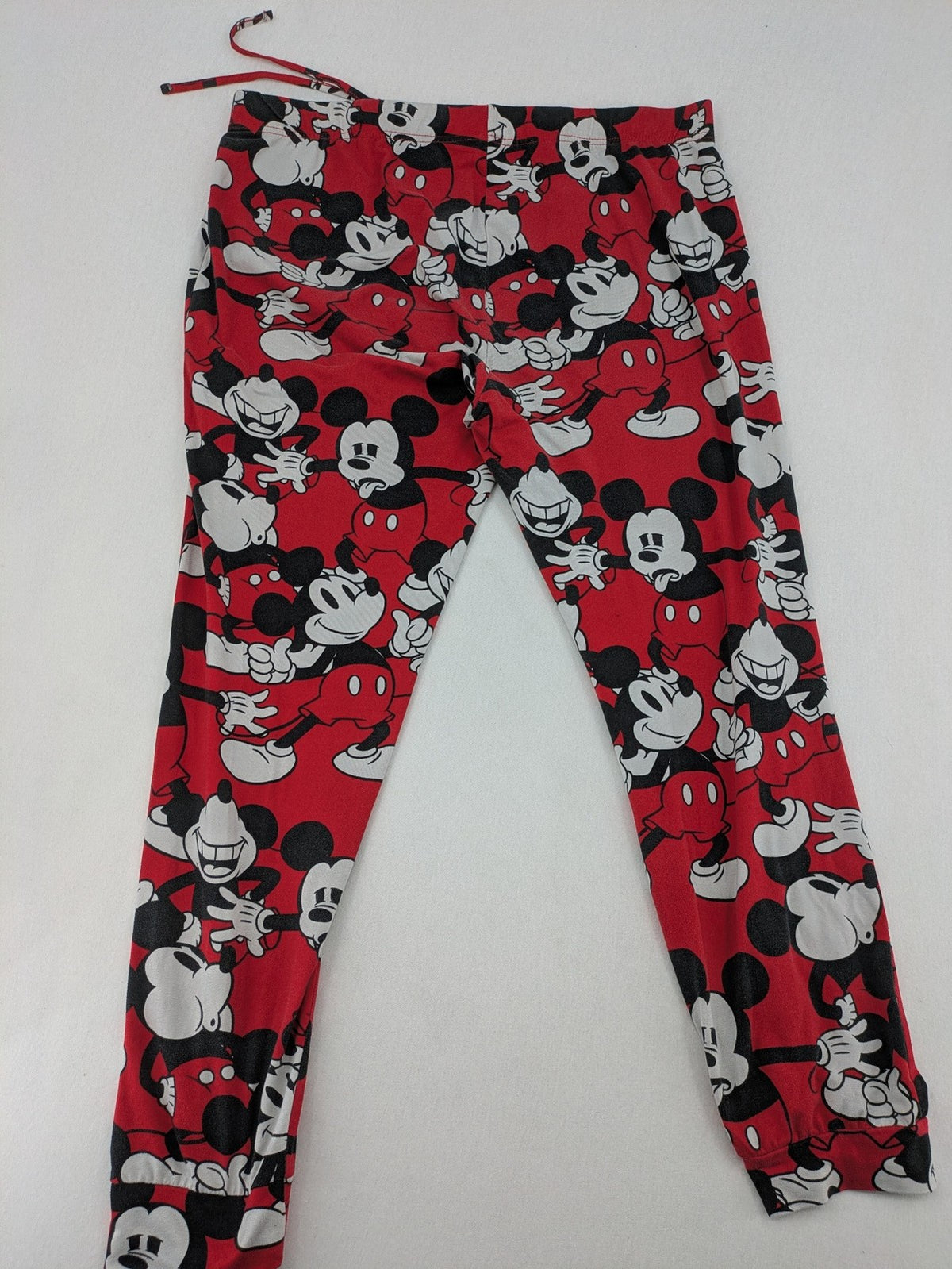 Disney loungewear set red and black with allover Mickey Mouse print and long sleeves.