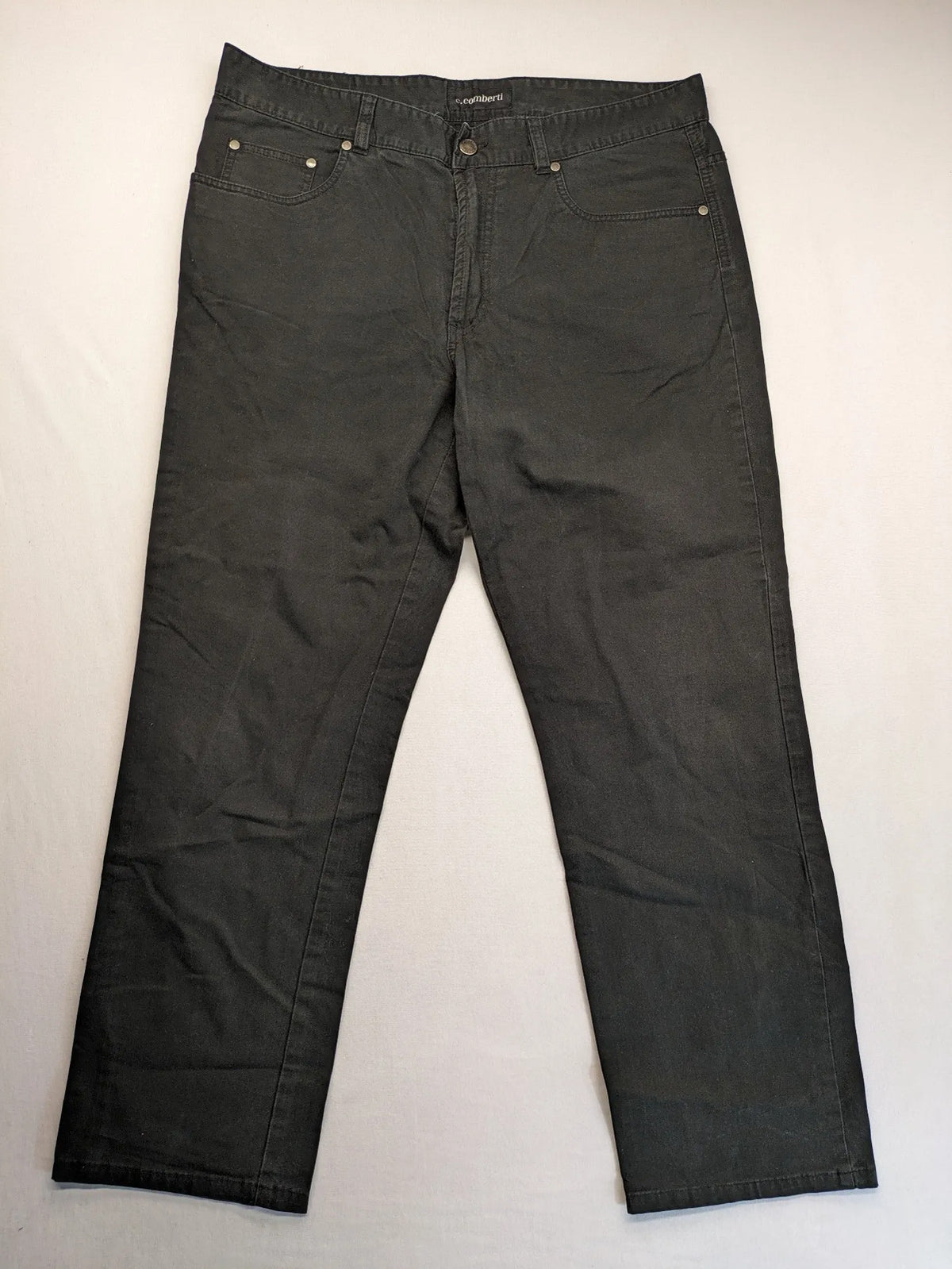 C.Comberti grey straight jeans 5-pocket design made of stretch cotton.