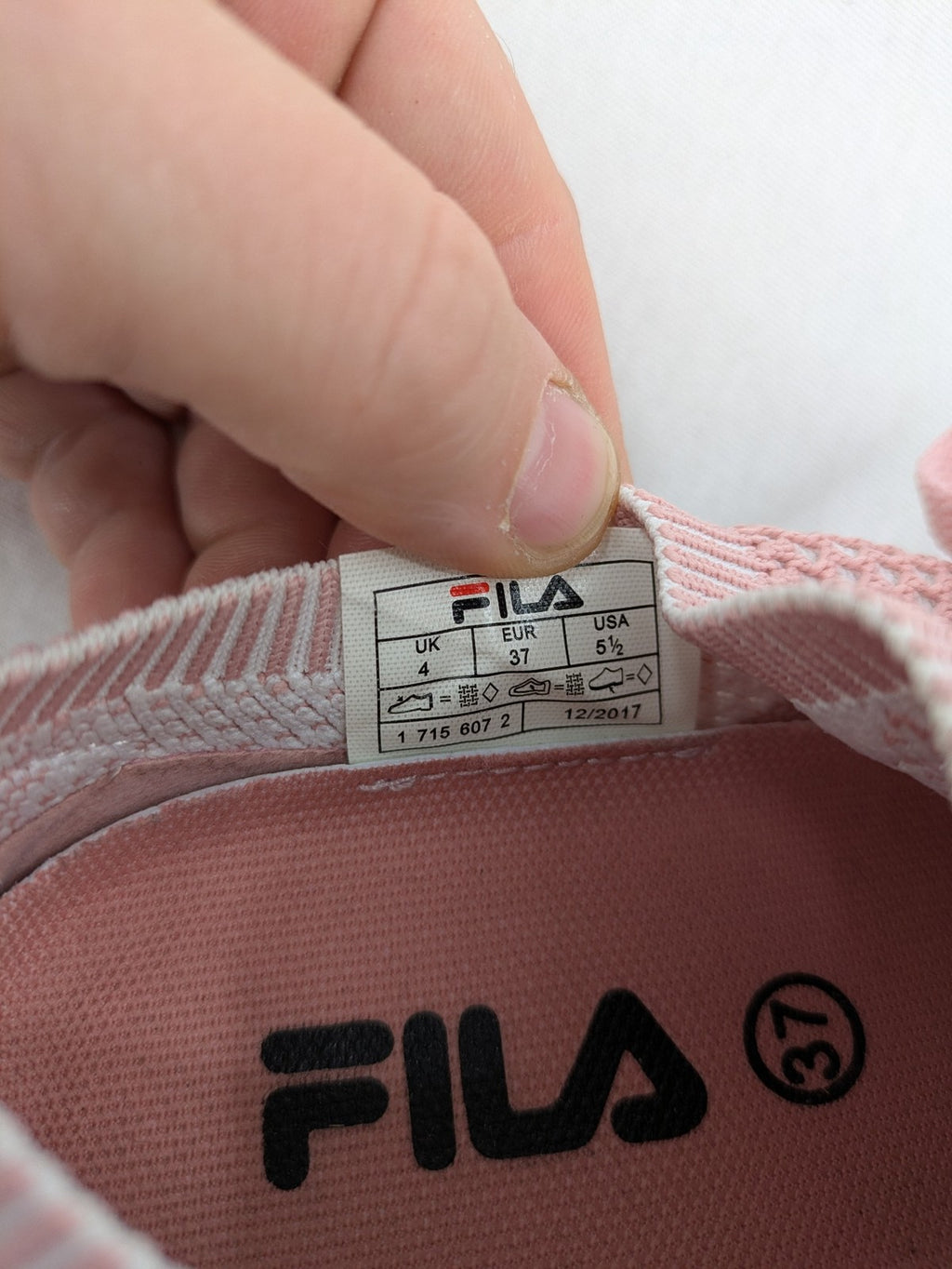 Fila pink sneakers breathable mesh upper sock-like fit with white accents