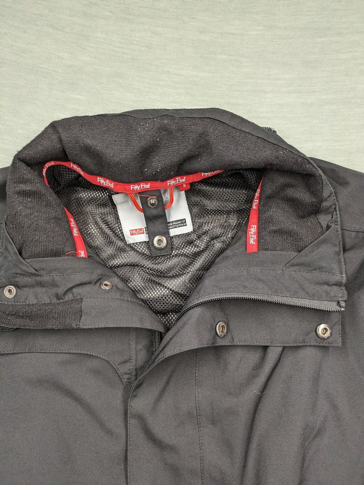 Fifty Five black outdoor jacket FIVE-TEX technology, full zip, stylish design.