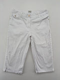 Canda white capri pants cotton-elastane blend with decorative zippers and stylish pockets.