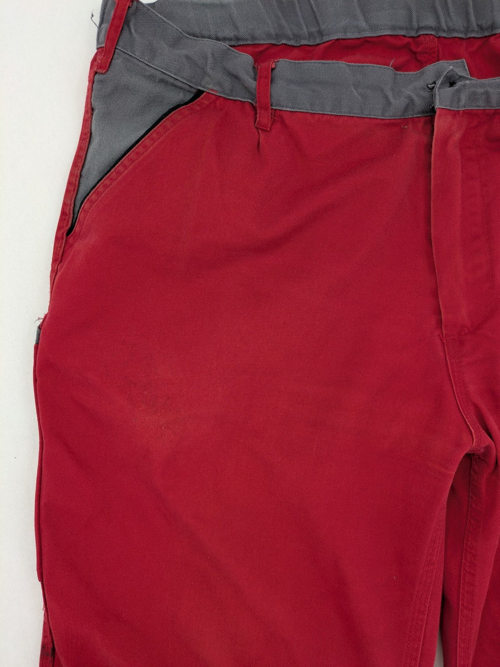Planam hunting tactical pants red grey elastic waistband multiple utility pockets