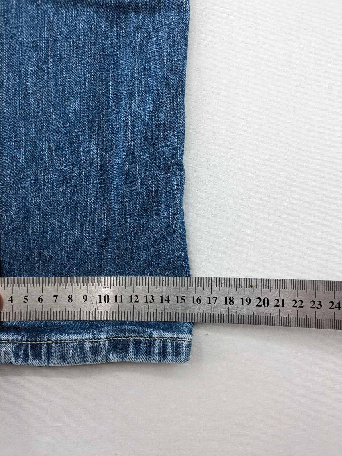 C&A blue skinny jeans medium wash five-pocket design cotton stretch blend
