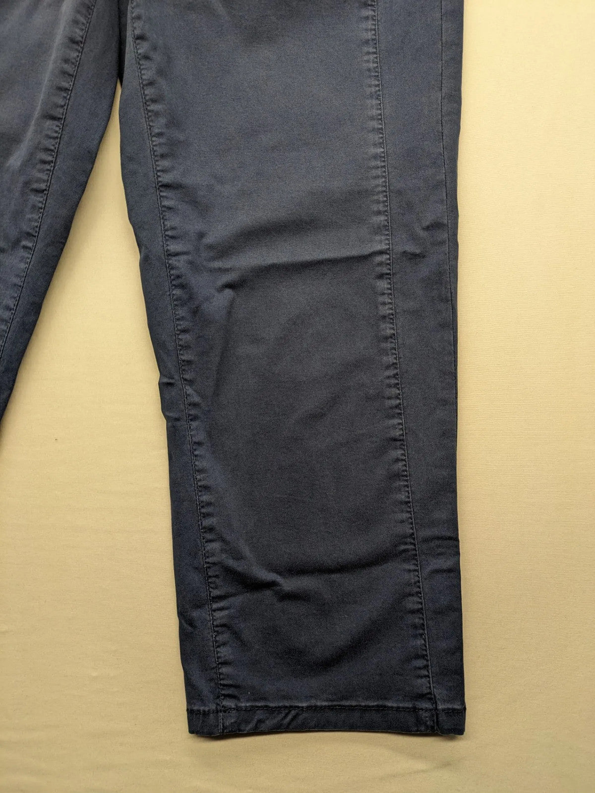 Angels blue straight jeans with five-pocket design and vertical front seams.
