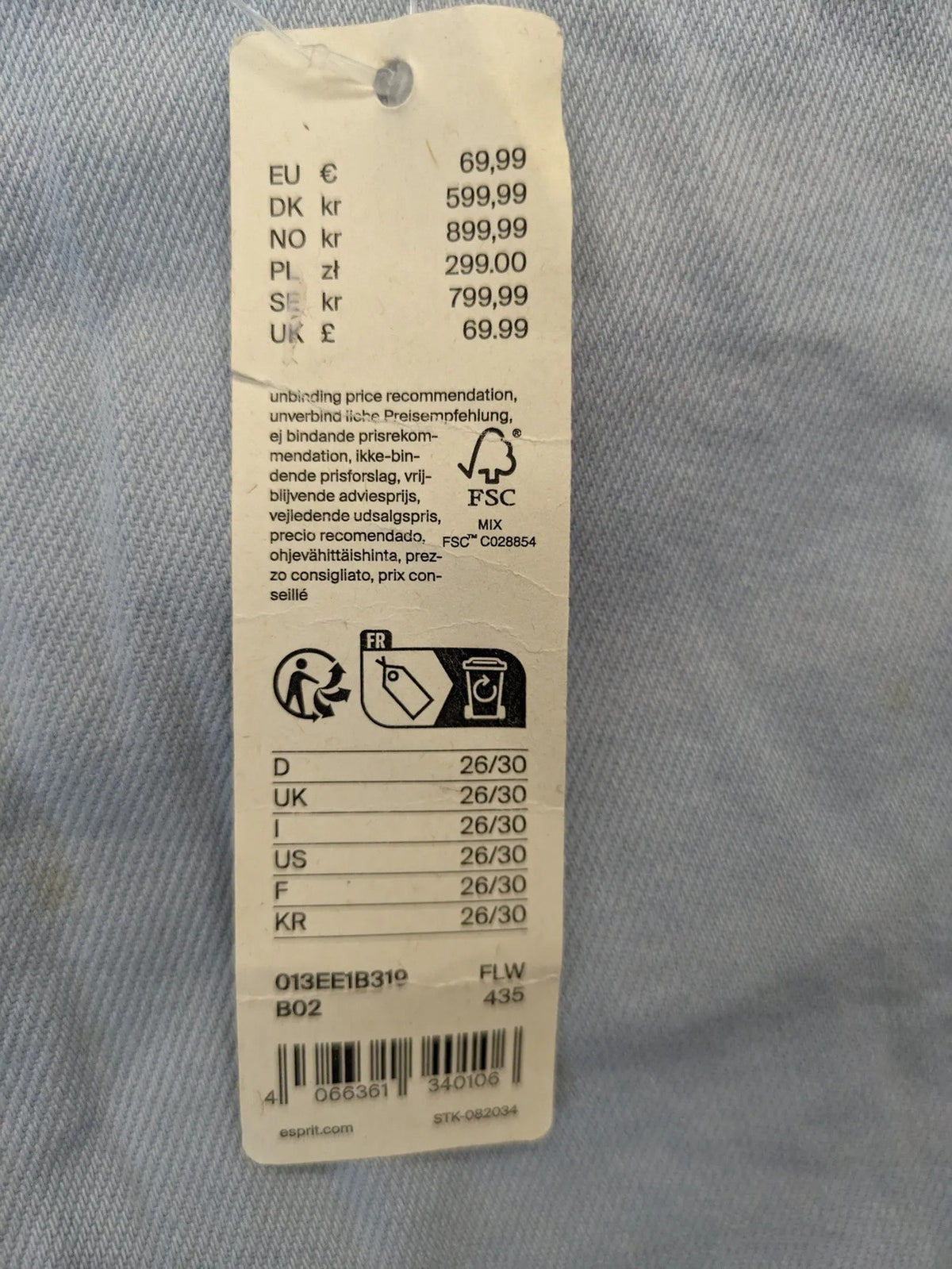 Esprit blue mom fit jeans high waist 5-pocket design with original tag.