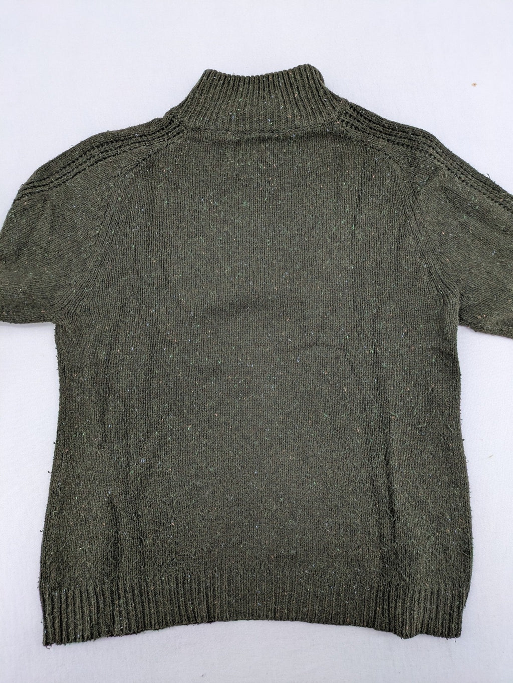 Gap Kids green turtle neck jumper with quarter zip and textured knit details.