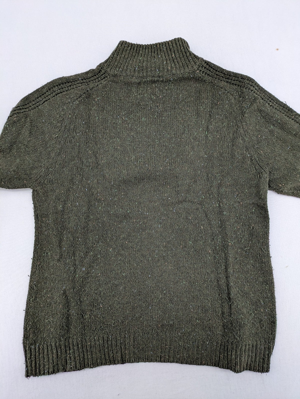 Gap Kids green turtle neck jumper with quarter zip and textured knit details.