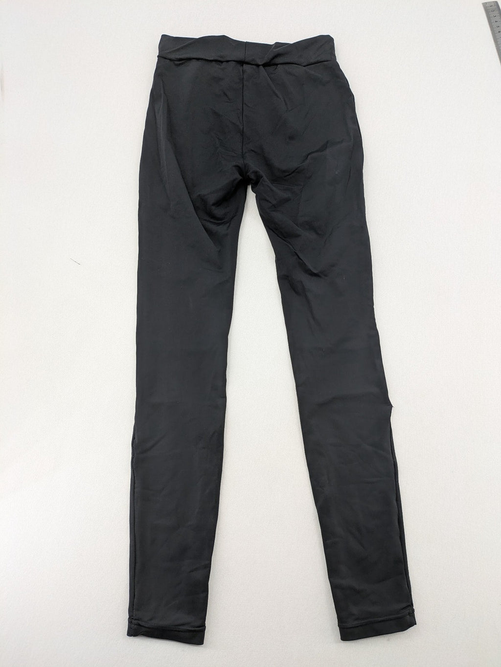 Urban Classics black bicycle tights with grey knee panels and high waist design.