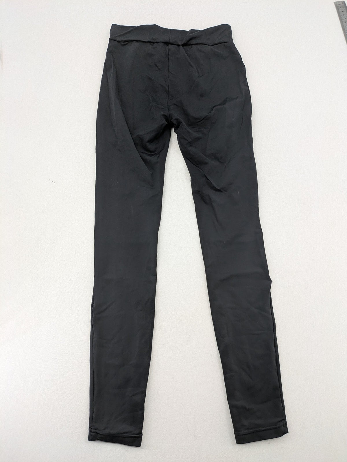 Urban Classics black bicycle tights with grey knee panels and high waist design.