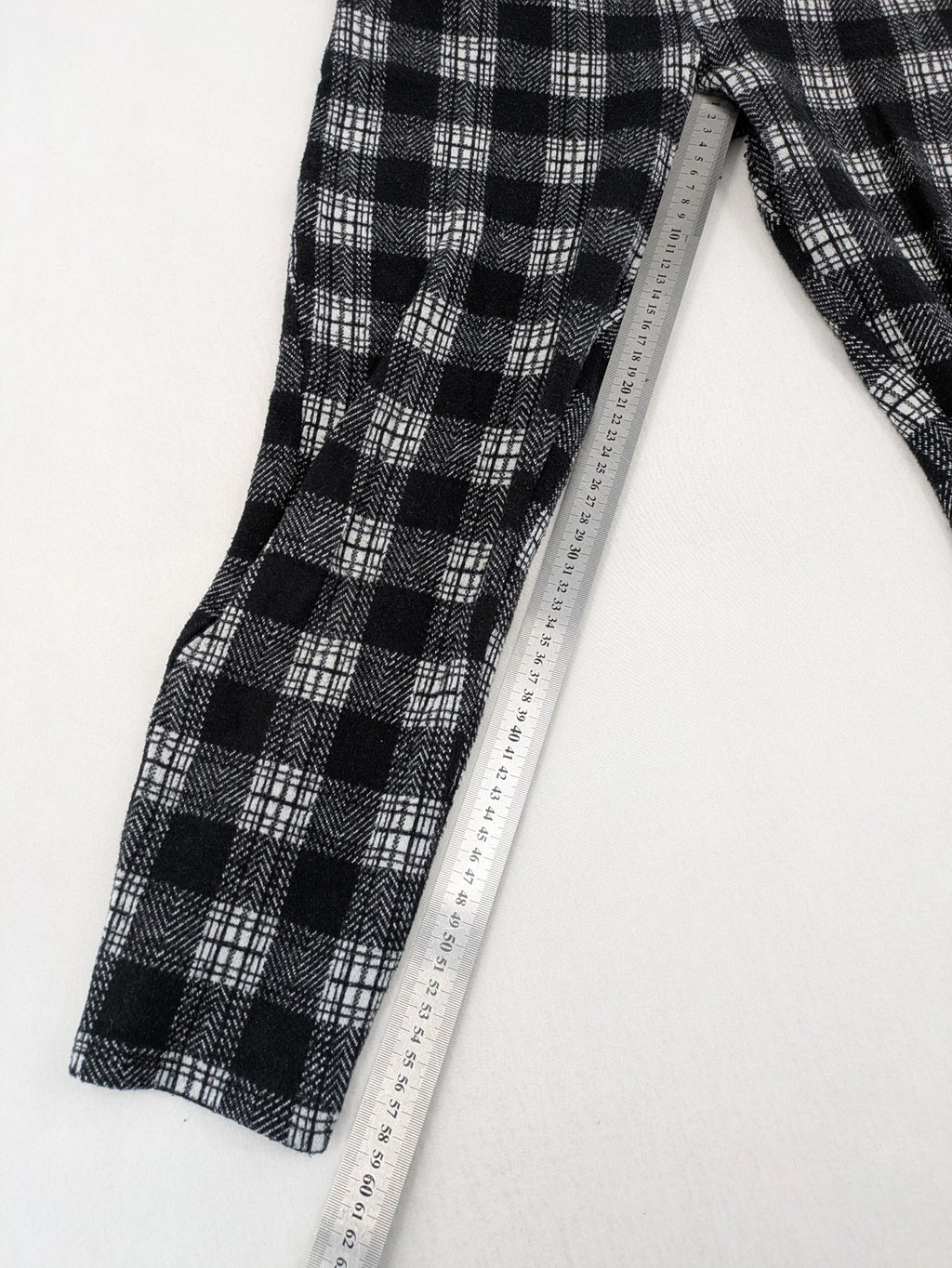 Frawoman loungewear black grey white checkered pants soft cotton adjustable drawstring waistband