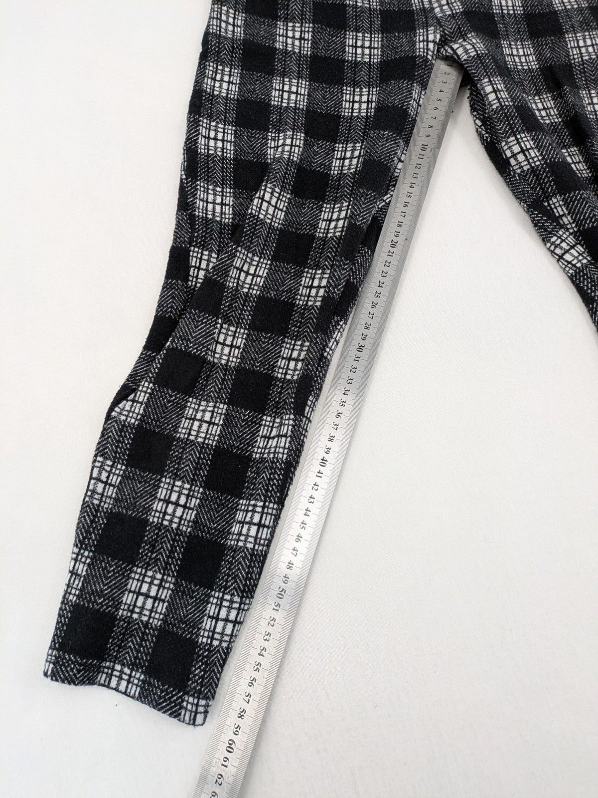 Frawoman loungewear black grey white checkered pants soft cotton adjustable drawstring waistband