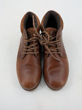 Firetrap brown motorcycle boots with classic lace-up design and padded ankle support.