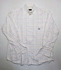 Paul & Shark multi-check long sleeve button-down shirt with embroidered logo on chest.