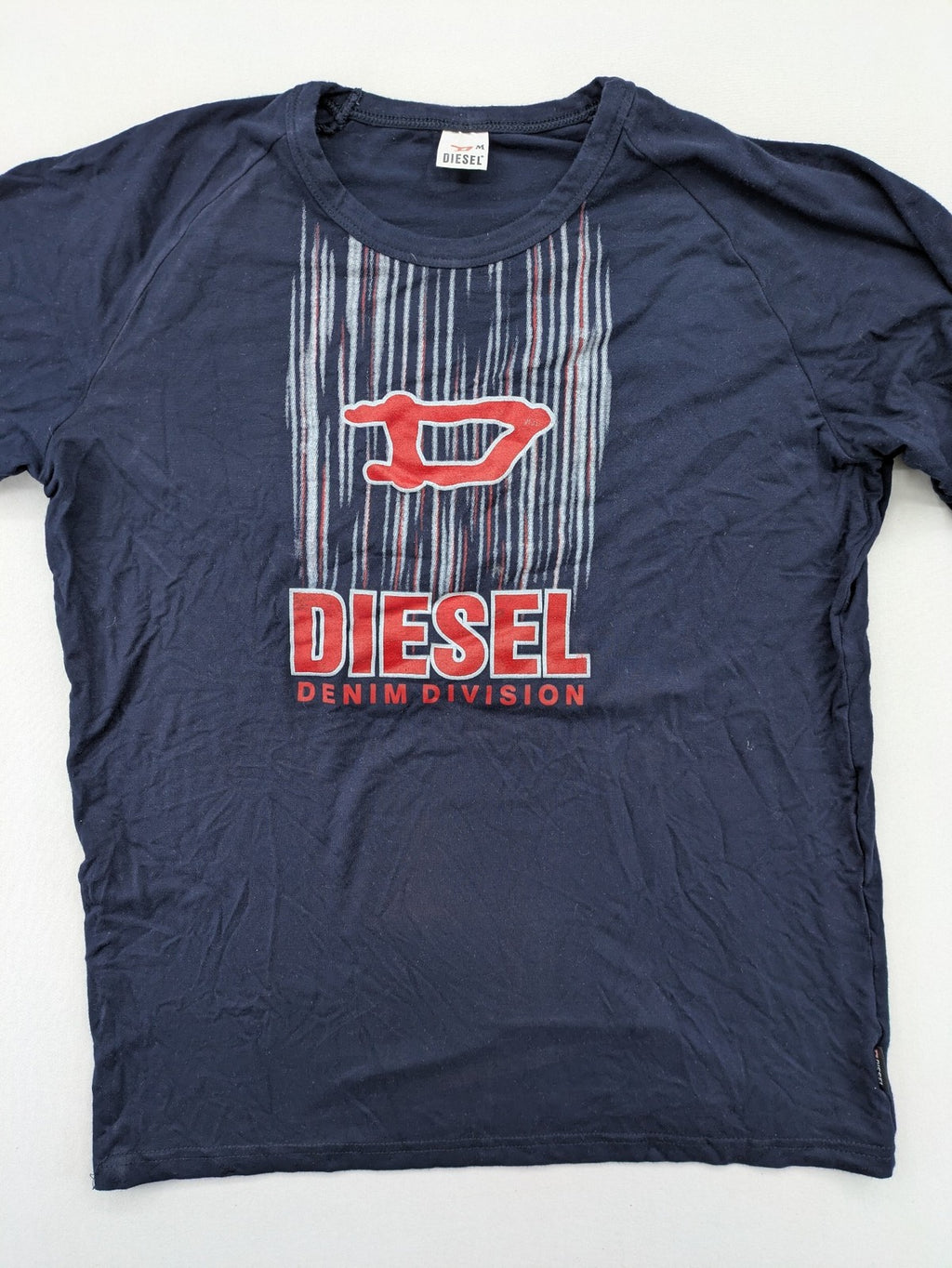 Diesel long sleeve shirt blue with Denim Division logo graphic and classic fit.