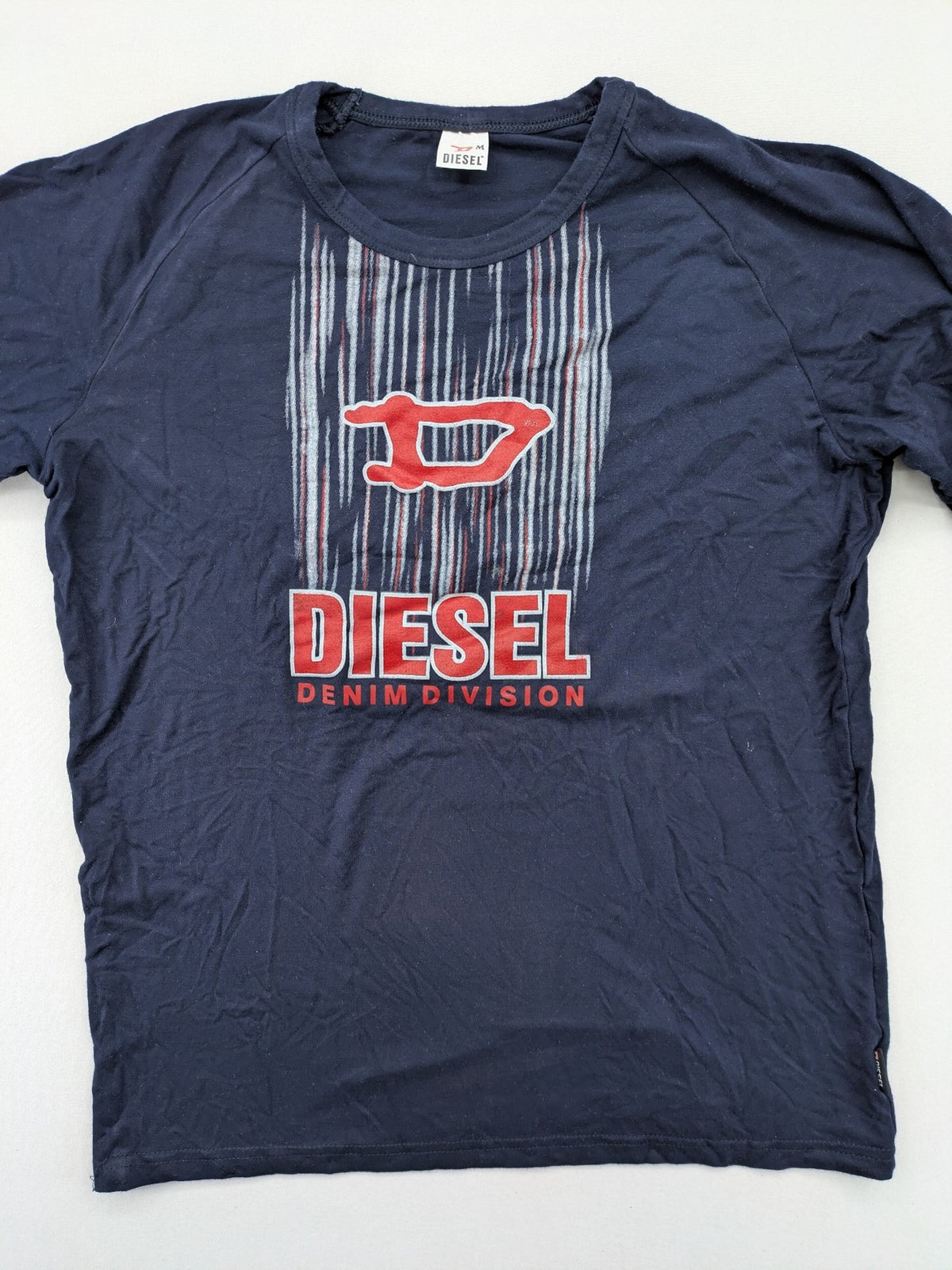 Diesel long sleeve shirt blue with Denim Division logo graphic and classic fit.