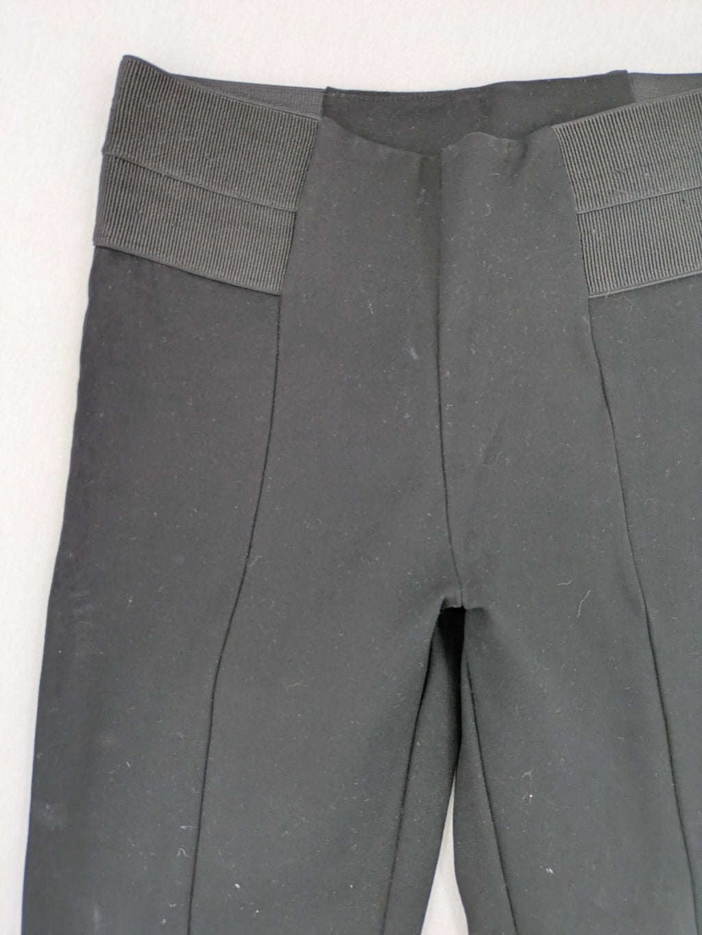 Zara Basic black bicycle tights high-rise with smooth stretch fabric and flattering front seam.