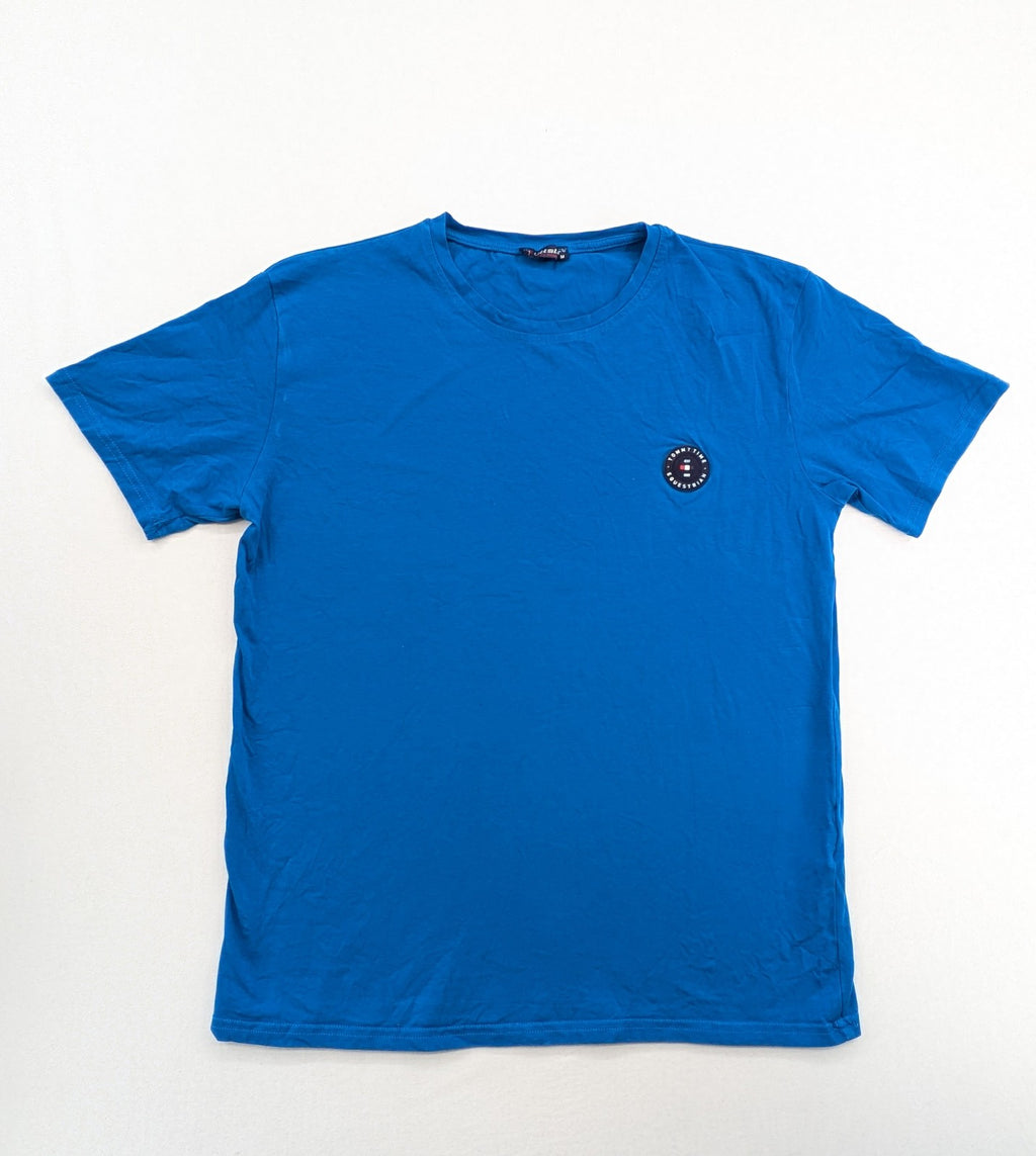 Littstar blue t-shirt cotton blend round neck short sleeves logo patch detail
