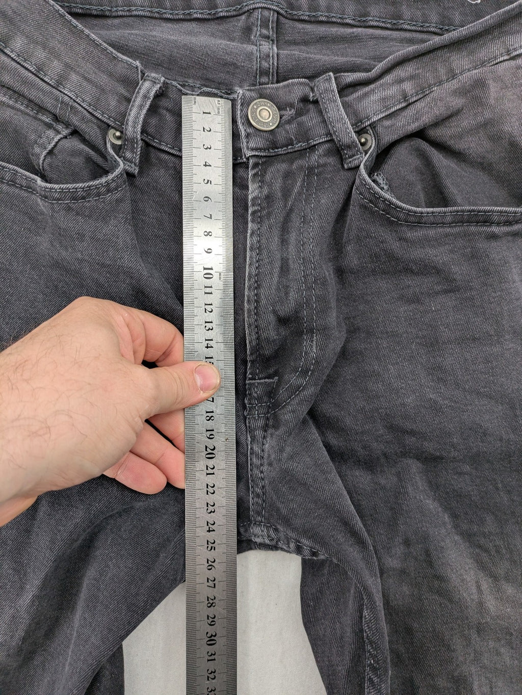 Zara black grey straight jeans five-pocket design stretch denim