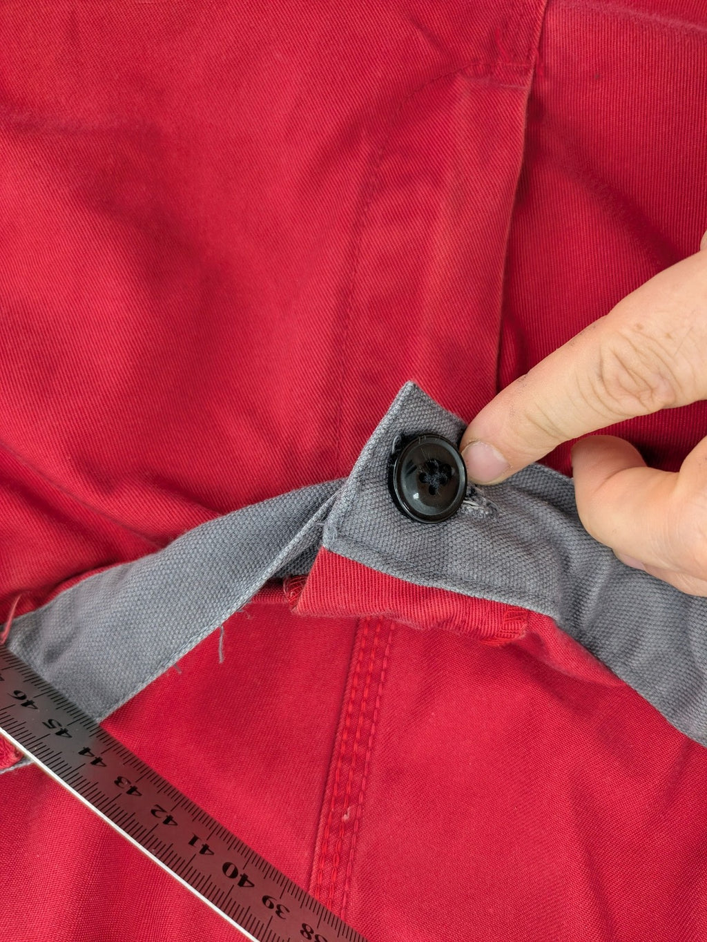 Planam hunting tactical pants red grey elastic waistband multiple utility pockets