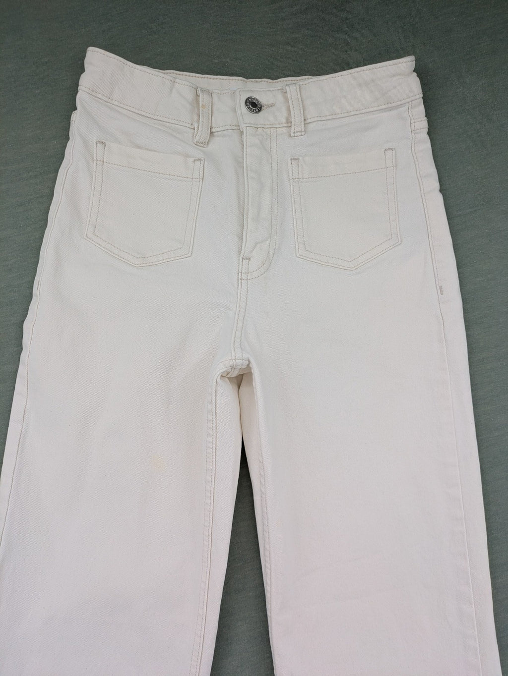 MNG pink straight jeans high waist wide leg cotton with classic pockets and zipper.