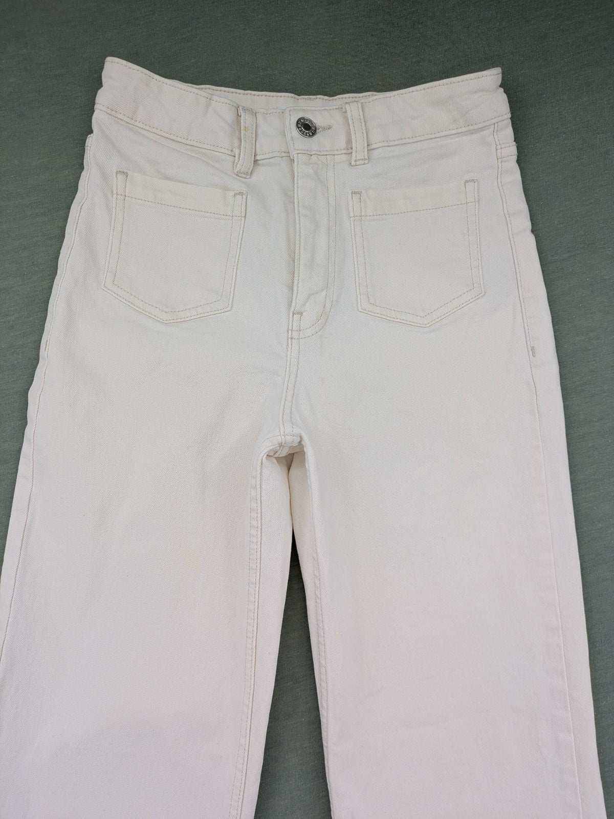 MNG pink straight jeans high waist wide leg cotton with classic pockets and zipper.