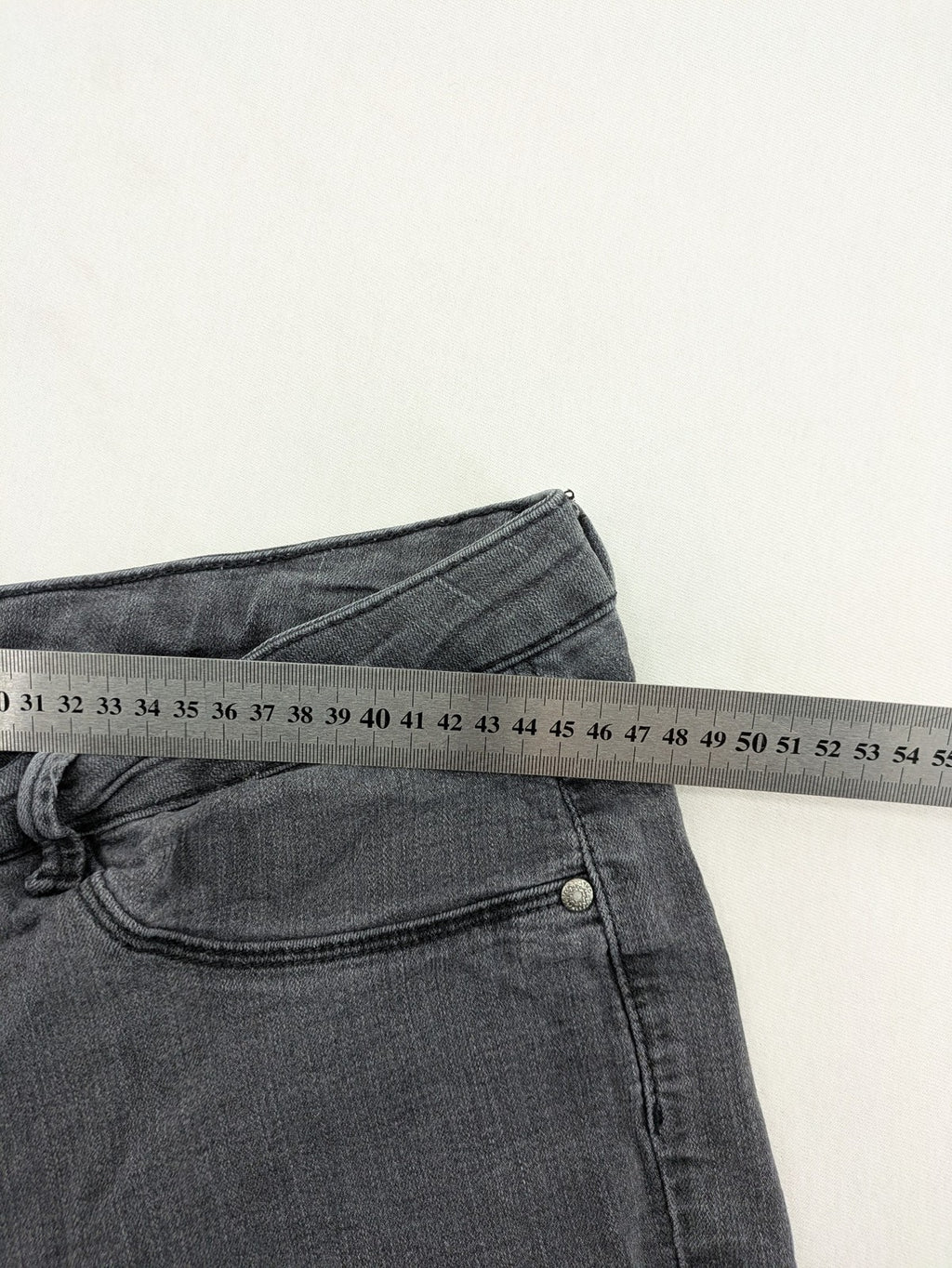 ONLY Carmakoma grey skinny fit jeans with subtle washed look and stretch denim material.