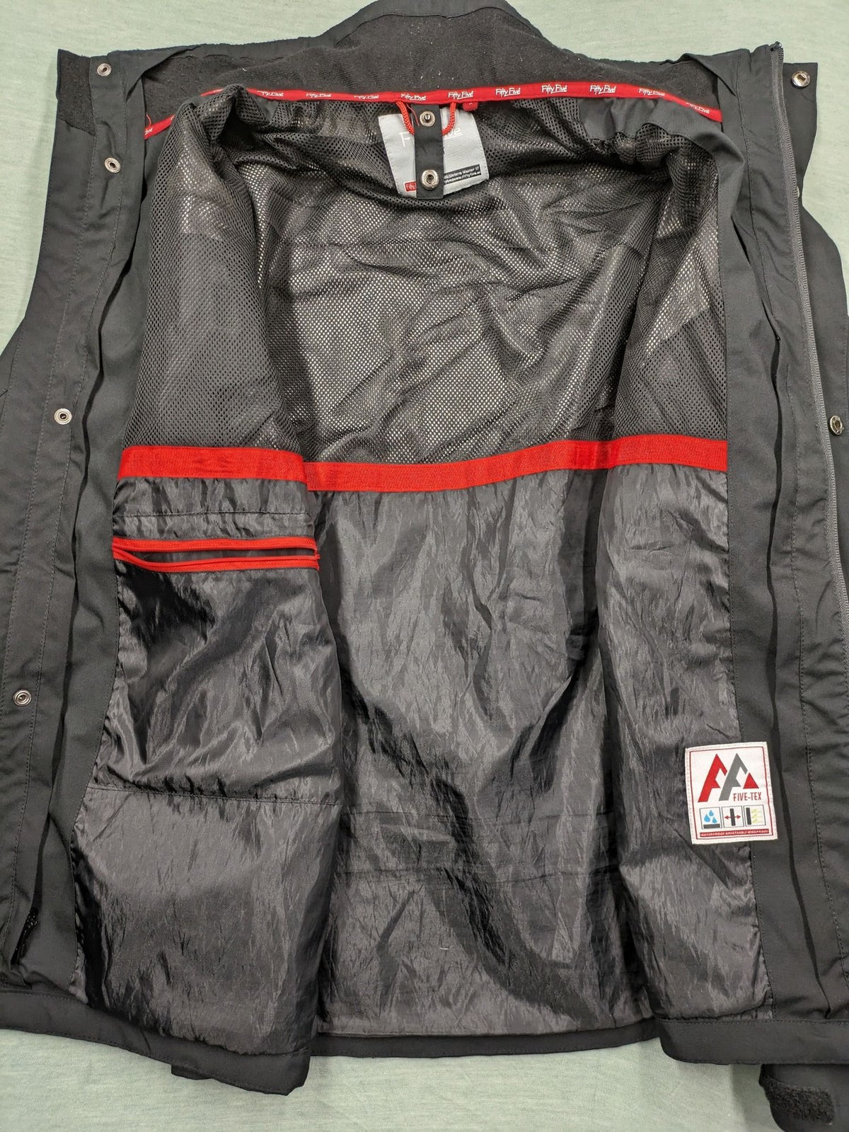 Fifty Five black outdoor jacket FIVE-TEX technology, full zip, stylish design.