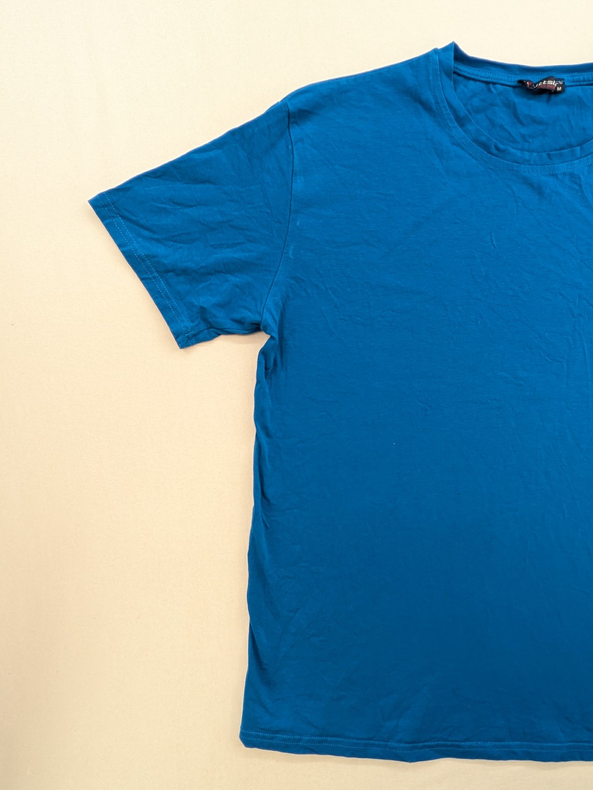 Littstar blue t-shirt cotton blend round neck short sleeves logo patch detail