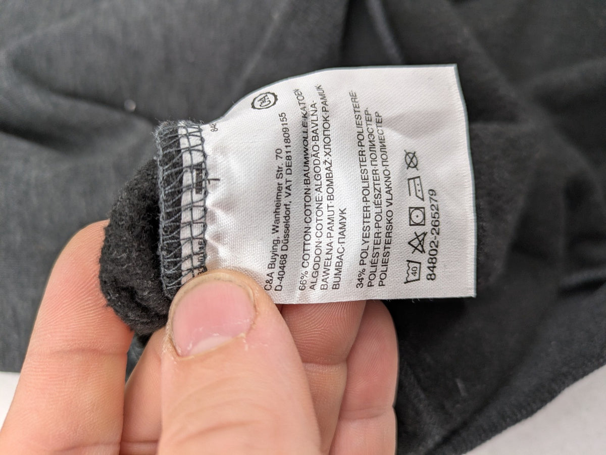 Pornhub grey zip-through hoodie with prominent logo and kangaroo pocket, cotton blend.