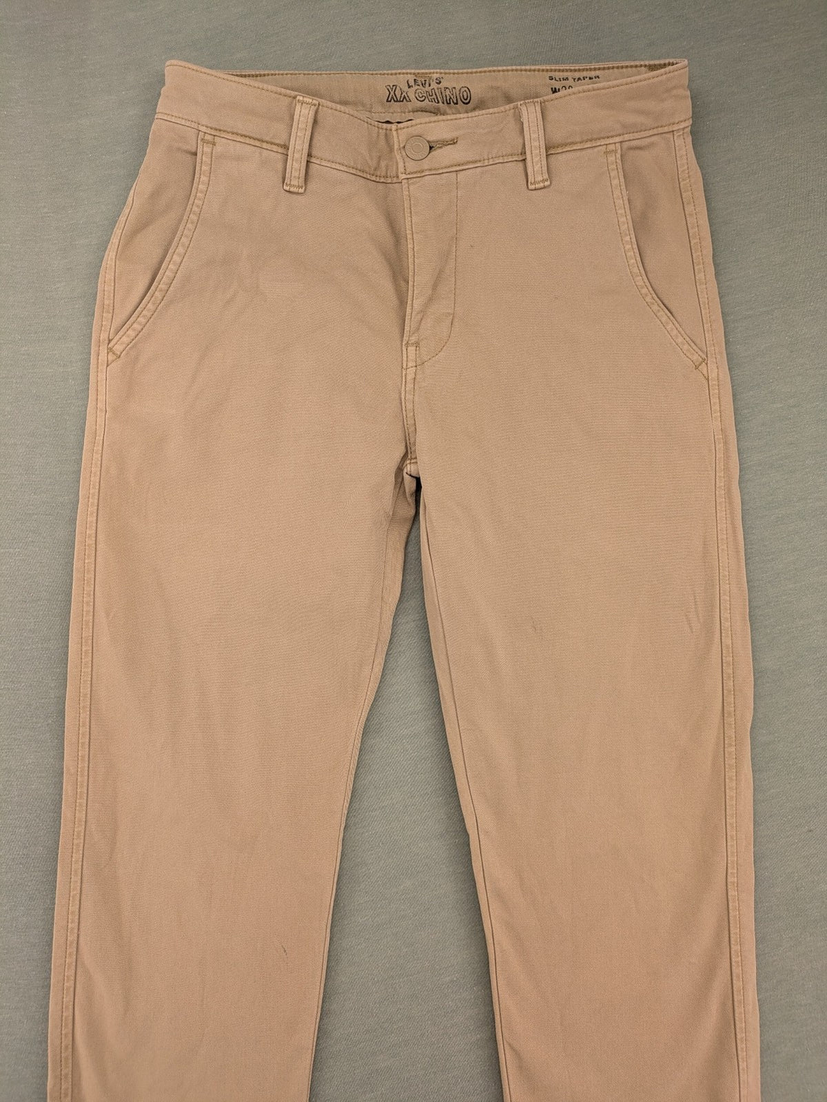 Levi's beige XX Chino pants slim taper fit with classic logo and quality fabric.