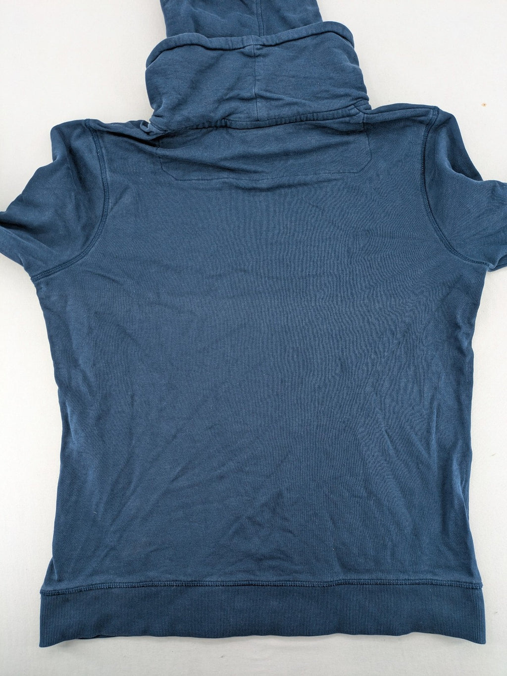 Jack & Jones Core blue hoodie with large gold "C" graphic and high collar.