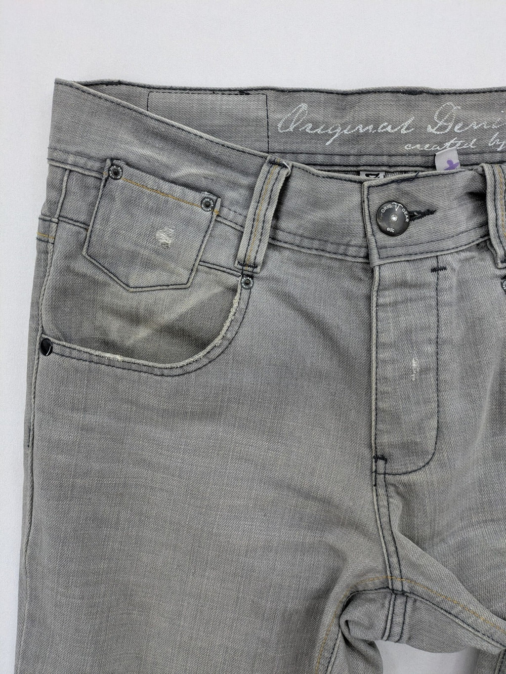 Esprit grey straight jeans with button fly and classic 5-pocket design.