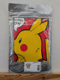 Difuzed Pokémon Pikachu graphic t-shirt grey, vibrant comic-style Pikachu design.
