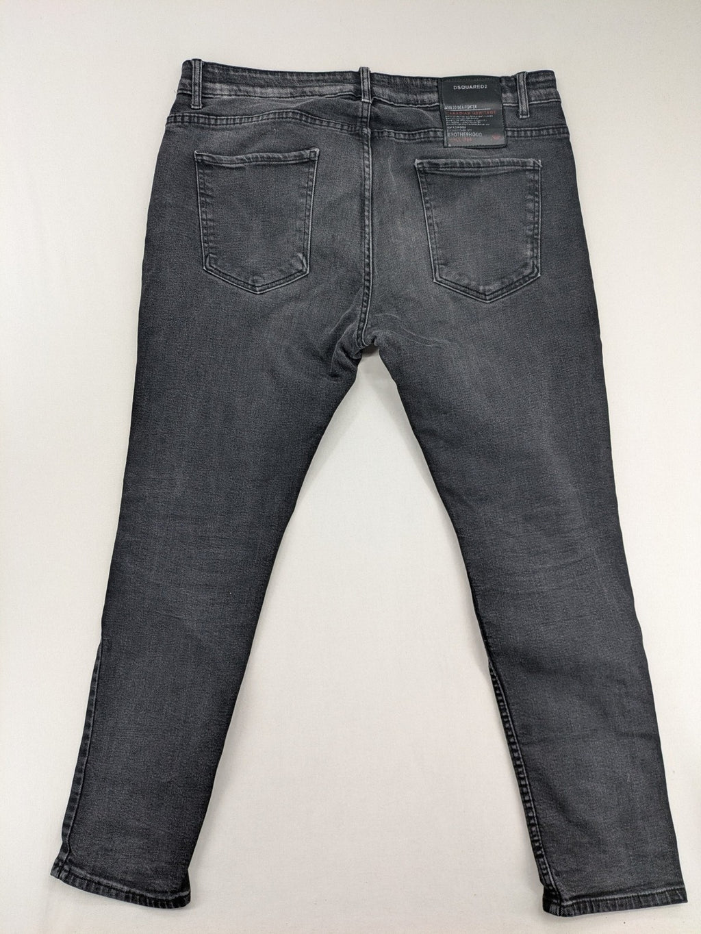 Dsquared2 grey slim jeans distressed finish button fly five-pocket design
