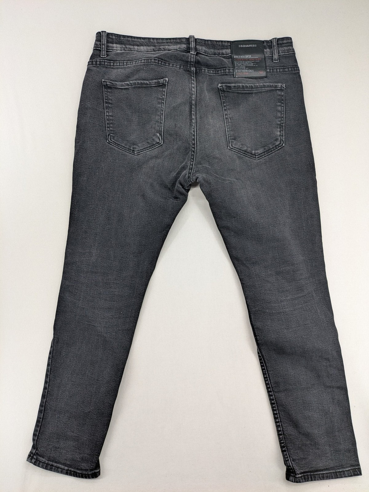 Dsquared2 grey slim jeans distressed finish button fly five-pocket design