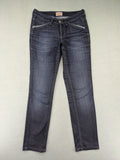 Mac Jeans blue straight jeans dark wash with subtle fading and stretch denim material.