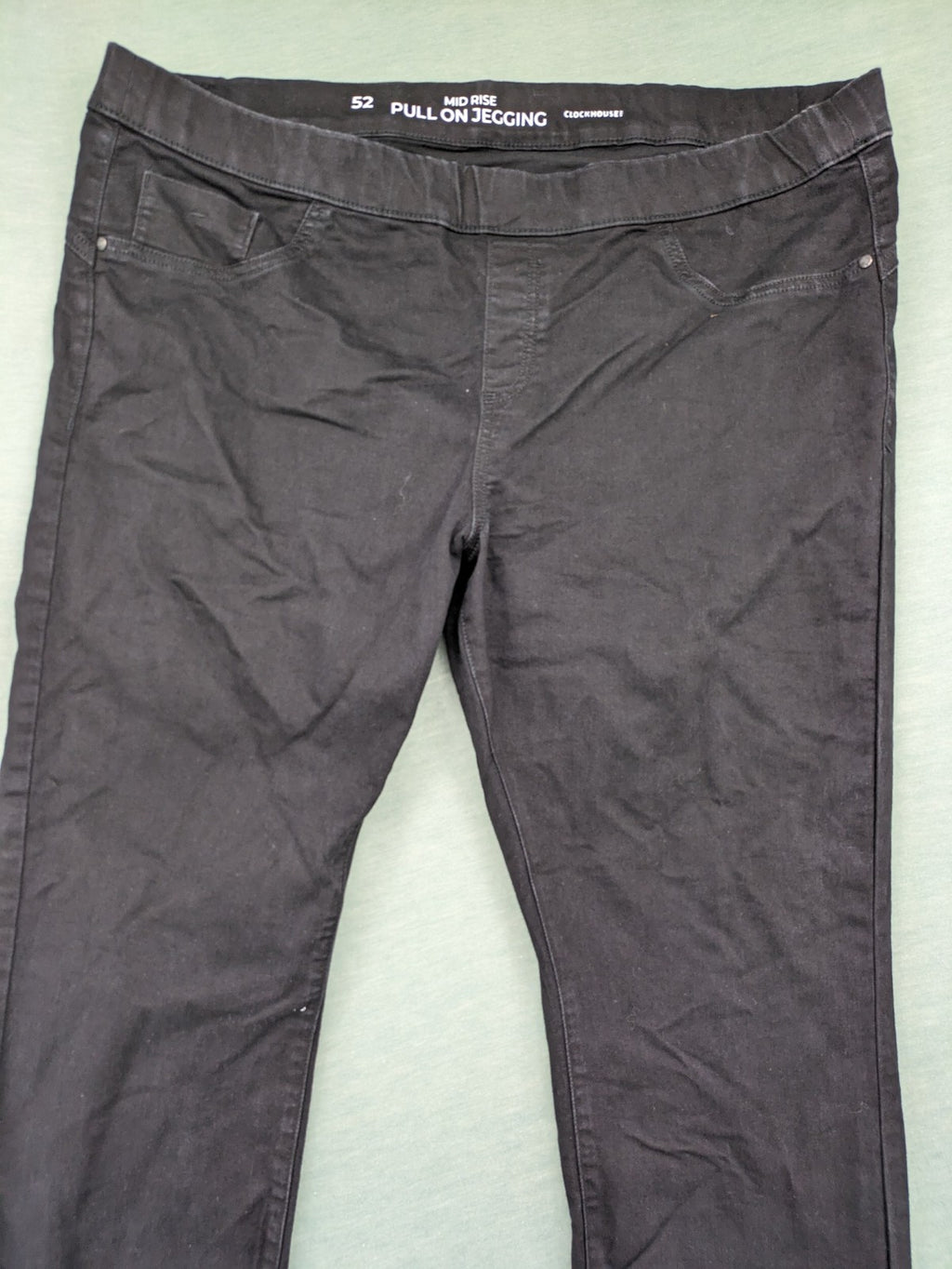 Clockhouse black jeggings mid rise pull-on style with elastic waistband and stretch material.