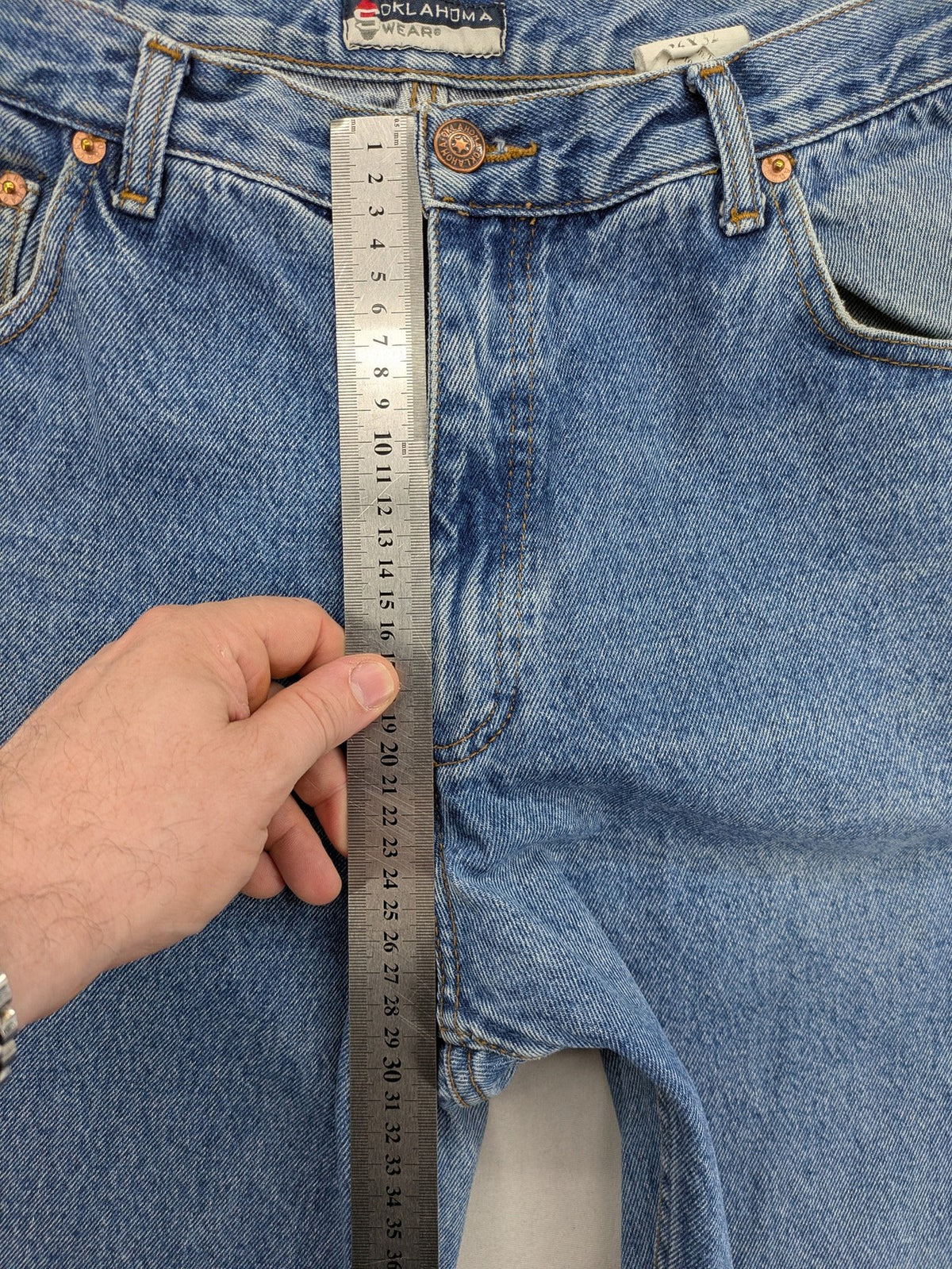 Oklahoma Wear blue straight jeans 5-pocket design durable cotton regular fit