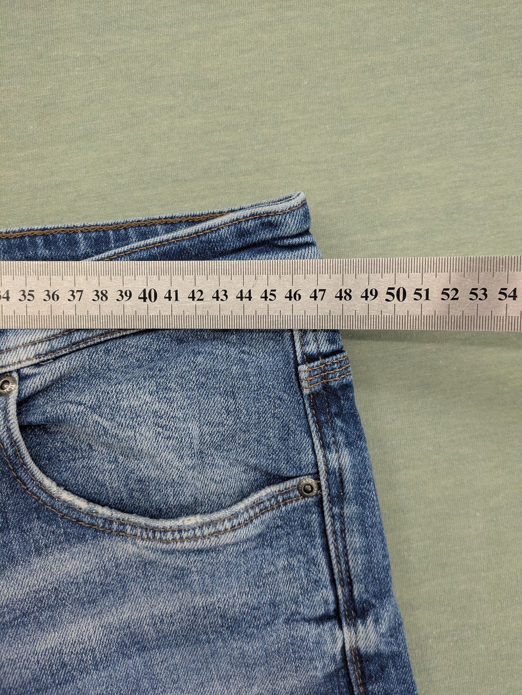 Pull&Bear blue straight jeans with distressed details and classic 5-pocket design.