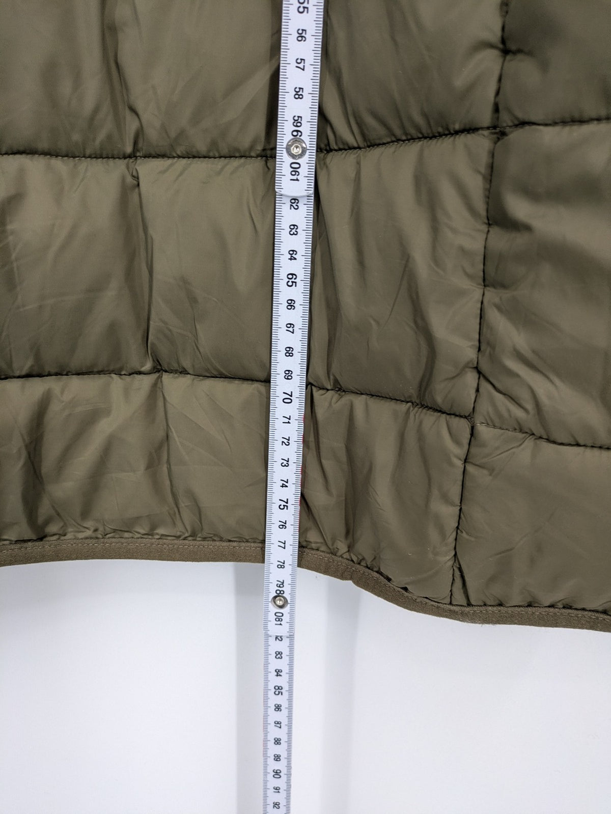 up2 fashion khaki puffer jacket with fixed hood, lightweight quilted design, full zipper