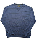 Angelo Litrico blue and navy striped turtle neck jumper with V-neck and cotton material.