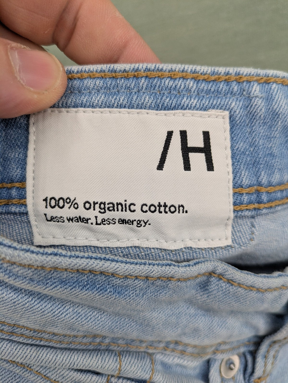 Selected Homme blue straight jeans classic five-pocket design made from 100% organic cotton