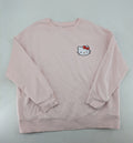 Hello Kitty pink sweatshirt classic graphic face logo on chest, long sleeves, round neck.