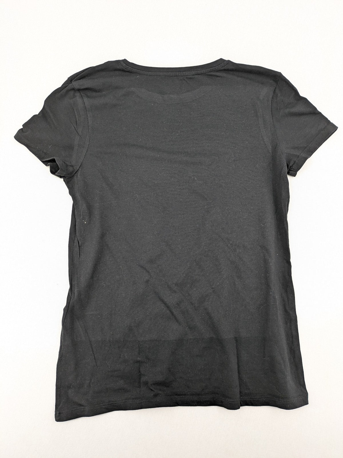 Primark black graphic t-shirt featuring yellow and white Pornhub logo on chest.