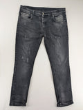Dsquared2 grey slim jeans distressed finish button fly five-pocket design